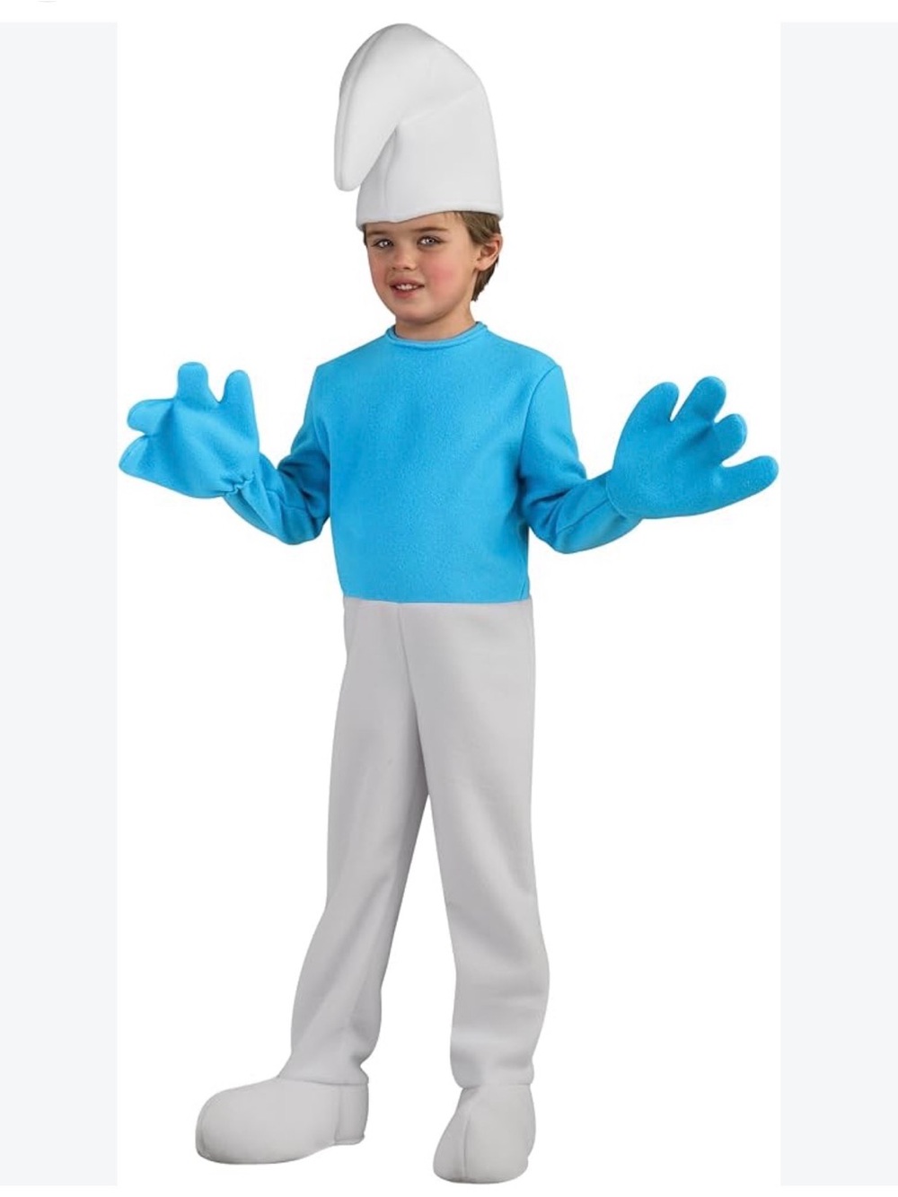 Rubie's Smurfs Costume Dress Pants Hat Unisex Child Size S Blue/White Halloween